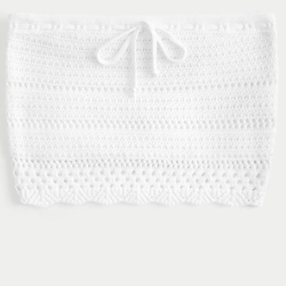 Hollister White Crochet Tube Top